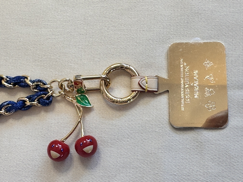 iPhoneアクセサリー LOUISVUITON PARIS madeinlialy 100% Original Louis Vuitton phone holder LV x TM Murakami cerise